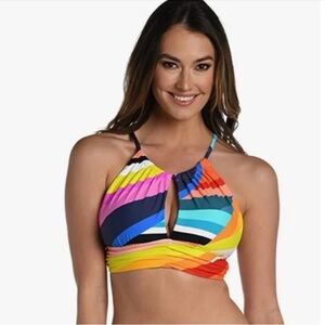 La Blanca Vibrant Rainbow Bikini Top